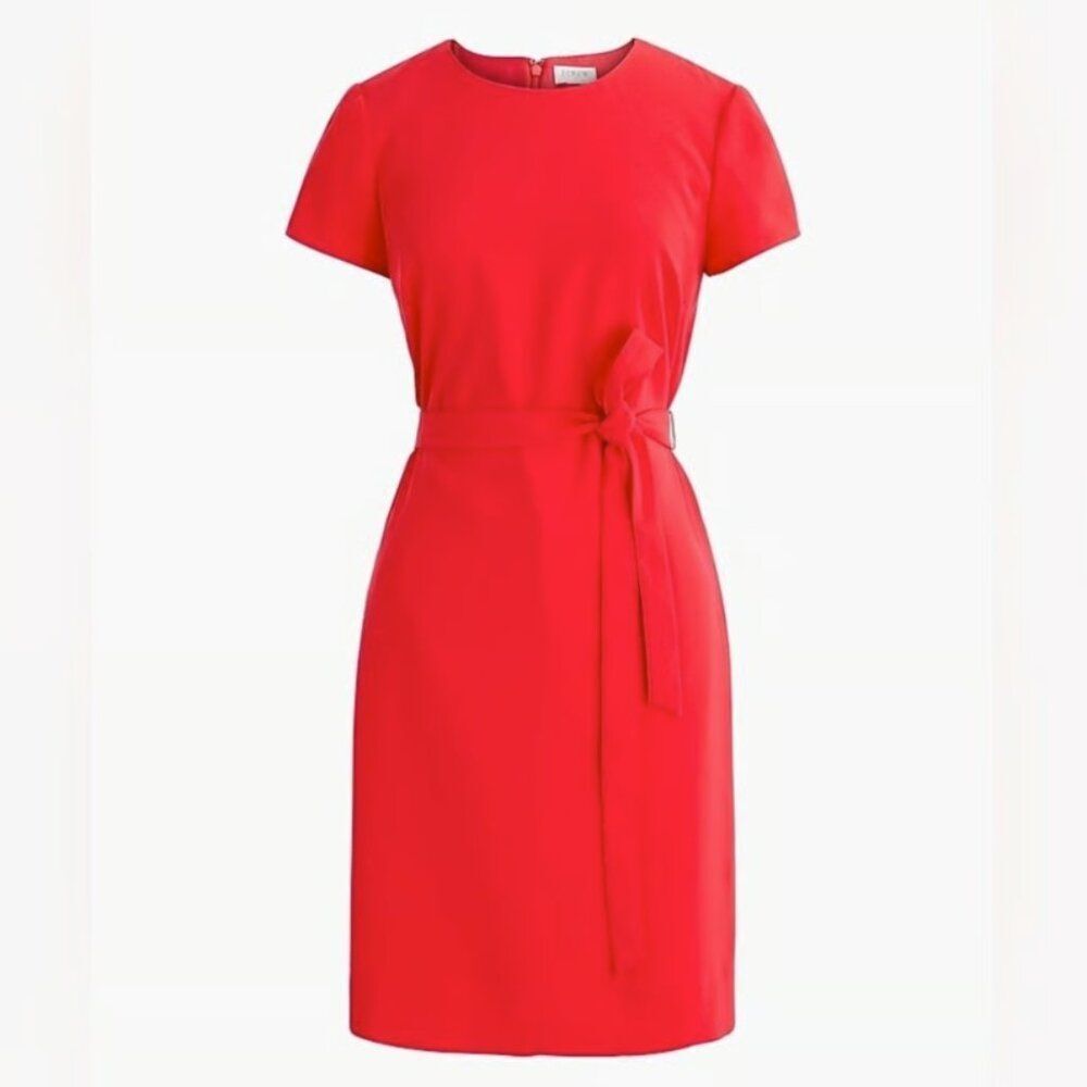 J Crew Factory Belted Suiting Dress |‎ Power Red | NWT - Size 12 - NWT